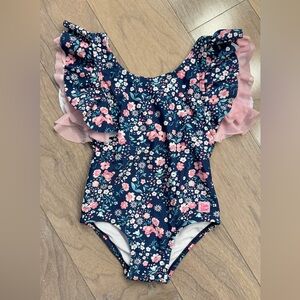 Ruffle Butts floral bow back swimsuit 3T